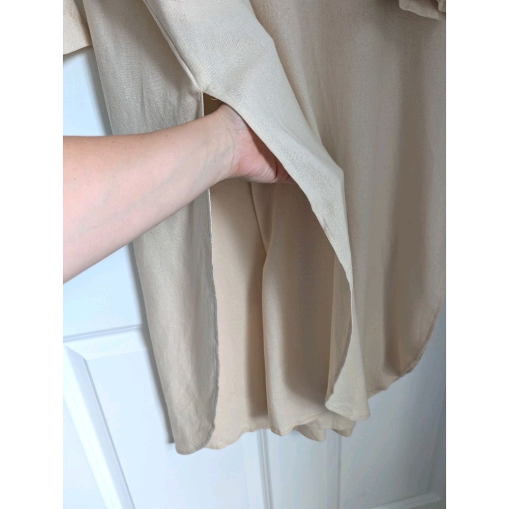 NWOT MyBodhi Linen Blend Tunic Dress Maxi Sand Beige Boho Long Lagenlook OS - Picture 8 of 16